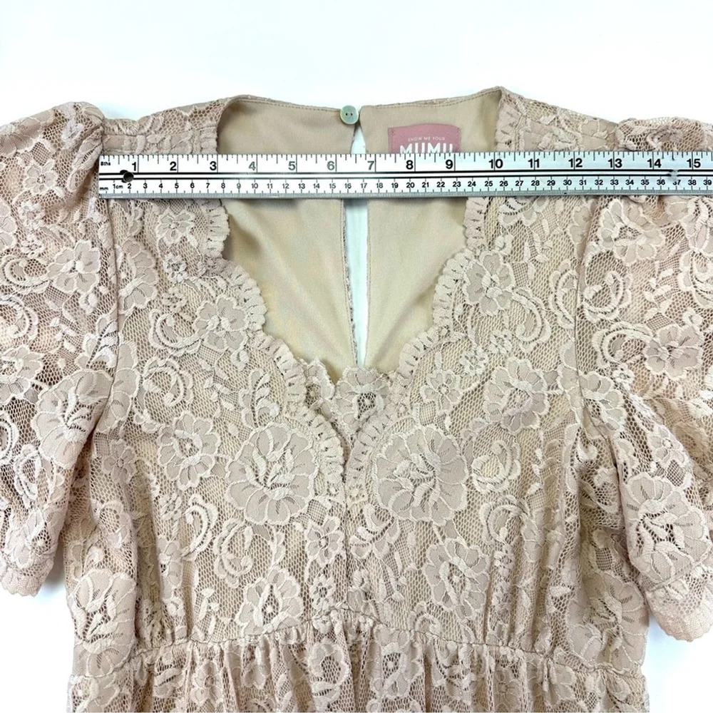 Show Me Your MuMu Sandra lace maxi dress Size 12 Champagne Wedding Bridesmaid